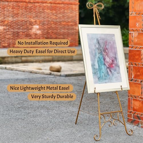 MOCOME Gold Adjustable Easel Stand for Signs and Art