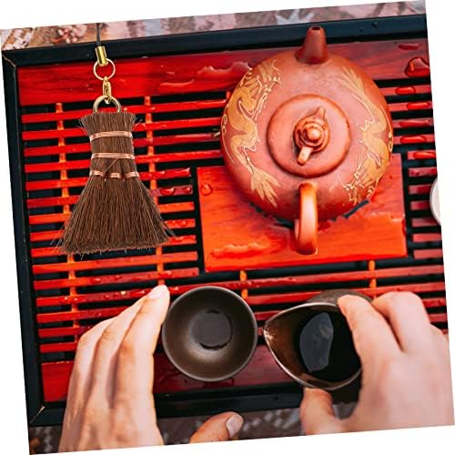 Mini Palm Broom Set for Tea Ceremony and Home Cleaning 1