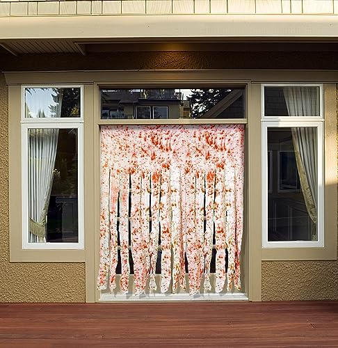 Tlswshsy 4pcs Halloween Door Curtain with Blood Hand Prints