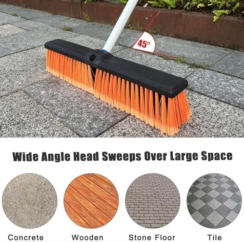 Lorveelo 18 Push Broom with 63 Long Handle