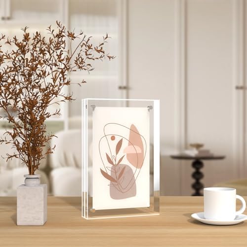ILYXY 3 Pack 24mm Thick Frameless Acrylic Picture Frames
