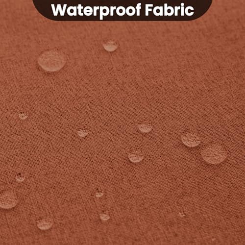 COSVIYA Blackout Burnt Orange Linen Curtains 2 Panels Set 90 Inch