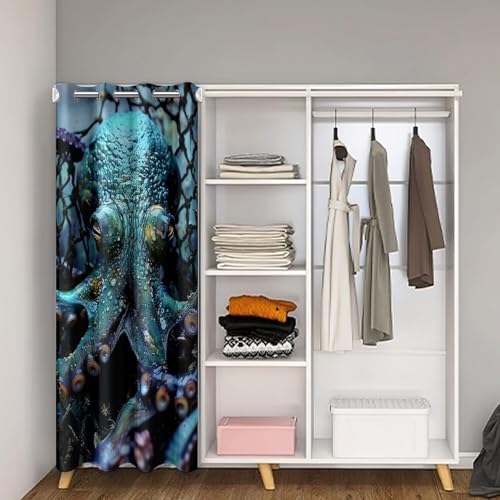Feelyou Octopus Door Curtain 52x80 Blackout Panel