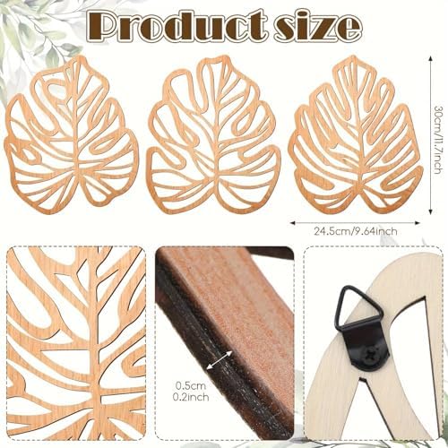 ULIOMU Palm Leaves Wall Decor 3Pcs Light Brown 1