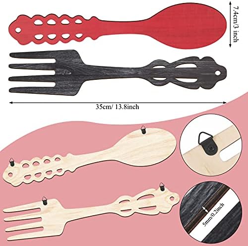 Jetec 2-Piece Fork Spoon Wall Decor Set 1