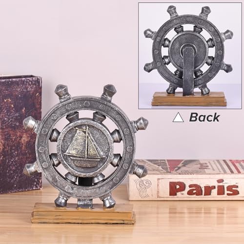Orebm Nautical Rudder Resin Statue for Home Decor