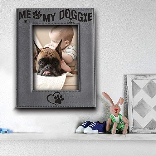 Bella Busta - Me and My Doggie - Engraved Leather Picture Frame 5x7 Vertical