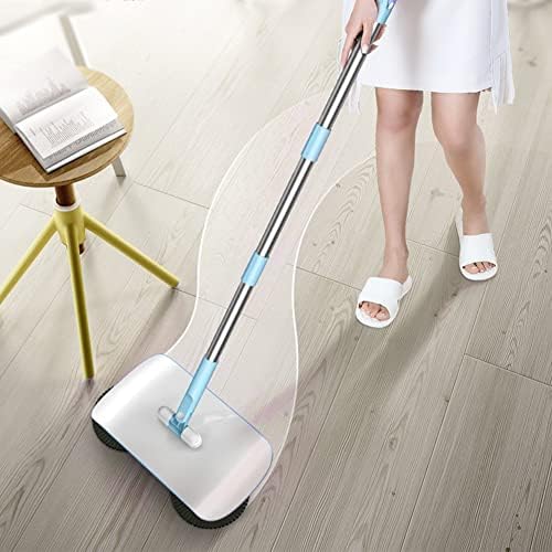 Household Push Sweeper with Large Dust Box and Filtration Blue