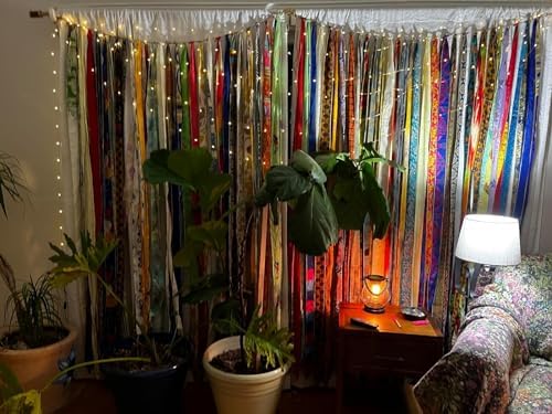 Old Silk Sari Multicolor Bohemian Curtain