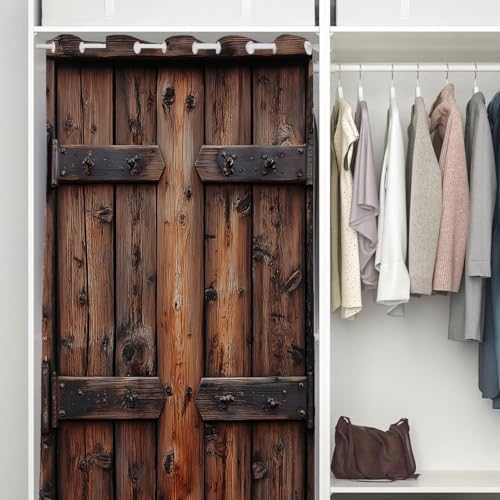 Shixiaoyan Rustic Wooden Door Curtain 34x80 Inches
