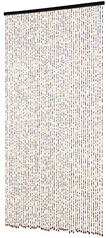 ANMINY Bamboo Wood Beaded Curtain 52 Strands 35x75 Rainbow Door Hanging