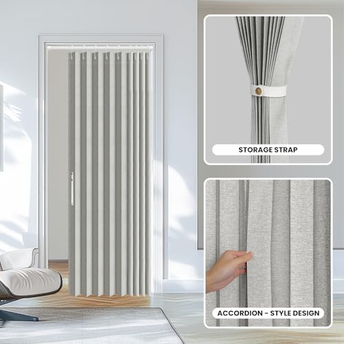 AJAZZ Interior Magnetic Door Curtain with Rod 1 Pack Grey