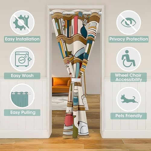 Erosebridal Cartoon Bookcase Door Curtain 34x80