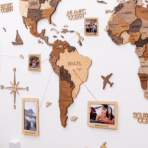 ENJOY THE WOOD 3D World Map Wall Decor