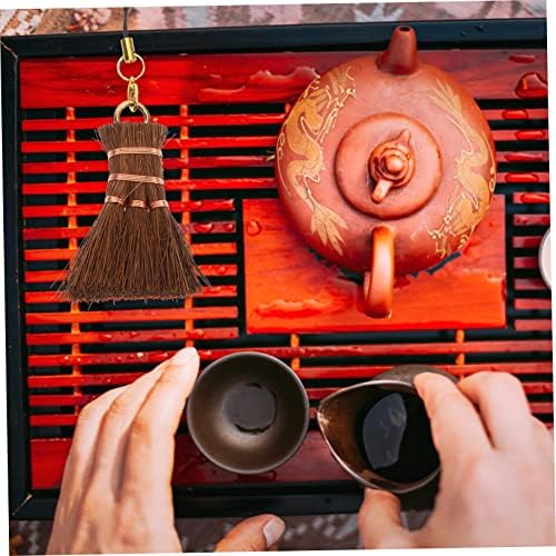 TOBBOMEY Small Desktop Dust Broom Lightweight Durable Hand Broom for Cleaning