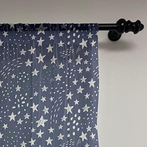 Lunarable Star Tulle Curtains 2 Panels 108x84