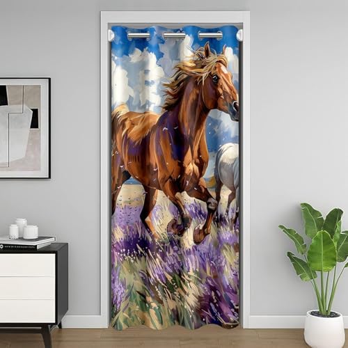 Feelyou 34x80 Inch Lavender Door Curtain with 3D Design
