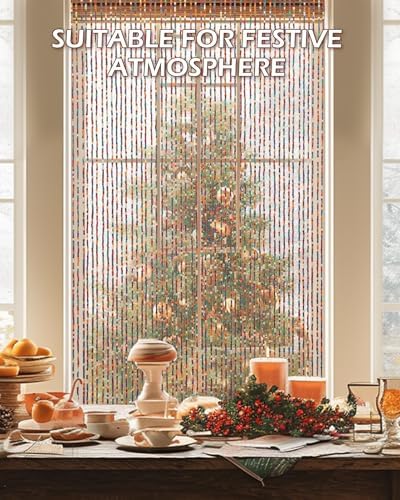 Ezcasch 52 Strands Rainbow Bamboo Beaded Curtain 1