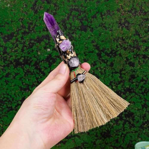 RJINGSHI Natural Magic Amethyst Tower Broom