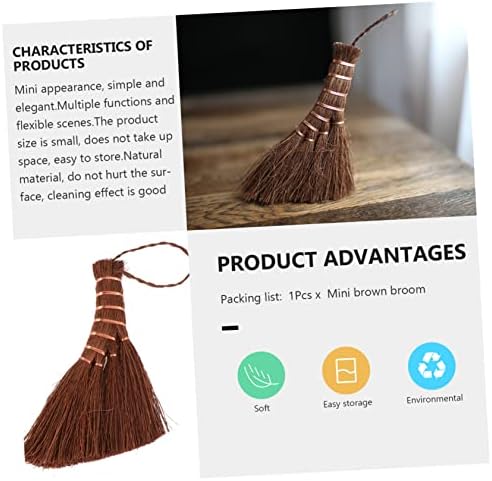 Beavorty 1pc Lightweight Natural Palm Hand Broom for Small Spaces