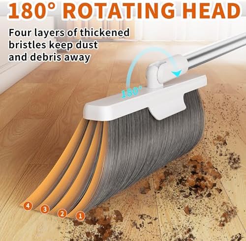 Magic Broom with Dustpan and Extra-Long Handle White M3