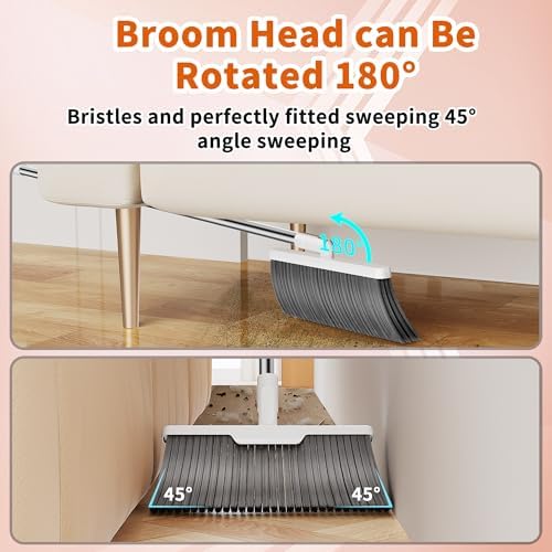 Magic Broom with Dustpan and Extra-Long Handle White M3