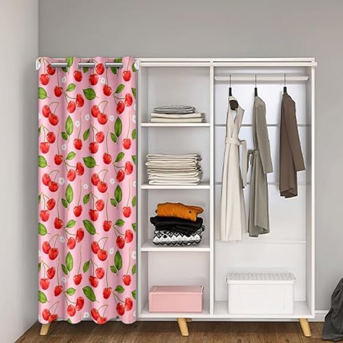 Cherry Print Door Curtain 42x80 Blackout Panel