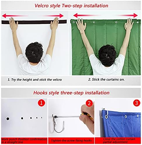 Thermal Insulated Door Curtain with Velcro Windproof Soundproof Panel