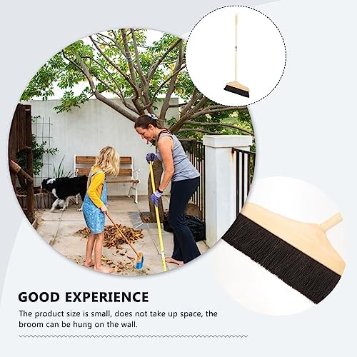 Angoily Soft Bristle Wooden Handle Push Broom