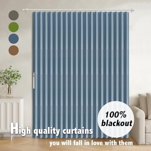 AJAZZ Blackout Doorway Curtains 1 Panel Blue 98 W x 84 L