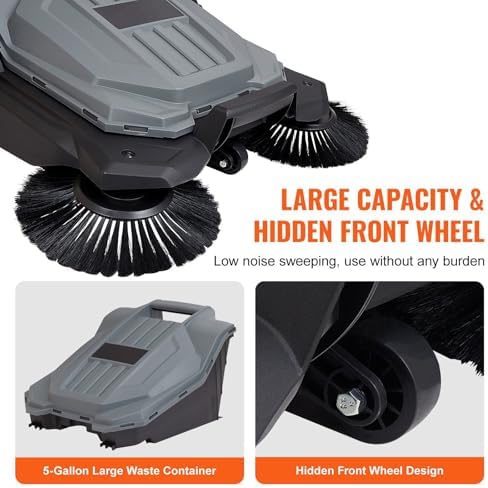 TOQIJUN 256 Push Floor Sweeper with 5-Gallon Container 1