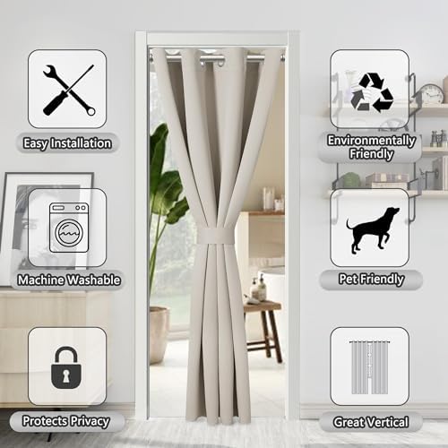 AOSKY Door Curtains - 52 x 90 Light Blocking Panels
