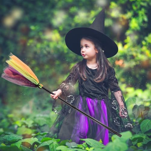 Halloween Witch Broom Costume Prop for Cosplay and Decor