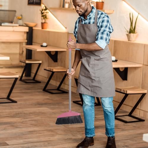 Luxshiny Broom with Metal Handle for Home Cleaning