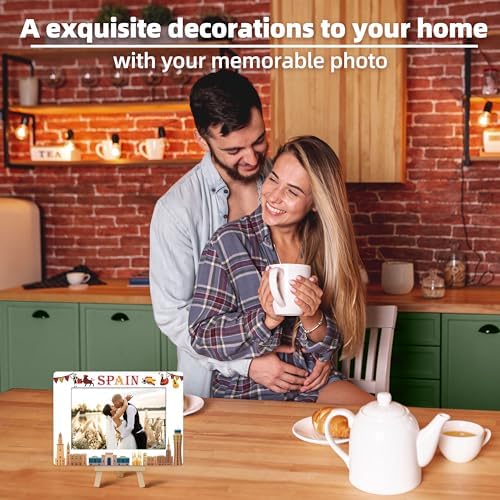DETIHO Spain Themed Wooden Picture Frame with Easel Stand