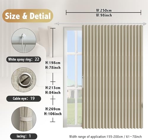 AJAZZ 100 Blackout Doorway Curtain Panel