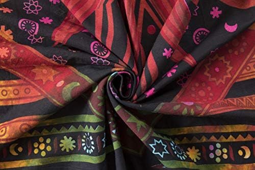 Popular Handicrafts Indian Burning Sun Moon Mandala Curtains - 25 Inch Rod Pocket Panels