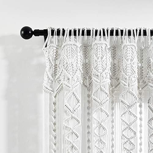 Lush Decor Boho Macrame Cotton Curtain Panel - 40x95