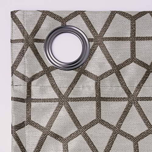 Sun Zero Verve Twill Mosaic Thermal Curtain Panel 52 x 95 Cocoa BrownCream