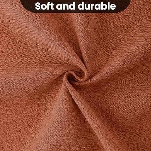 COSVIYA Blackout Burnt Orange Linen Curtains 2 Panels Set 90 Inch