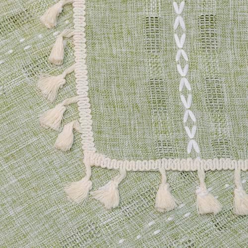Deeprove Boho Curtain Panel 96 Inches Long Sage Green