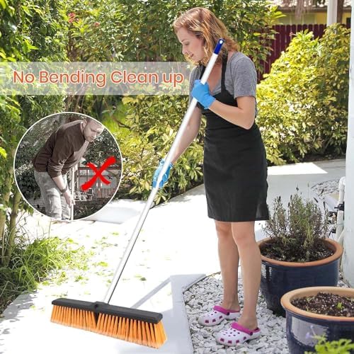 Lorveelo 18 Push Broom with 63 Long Handle