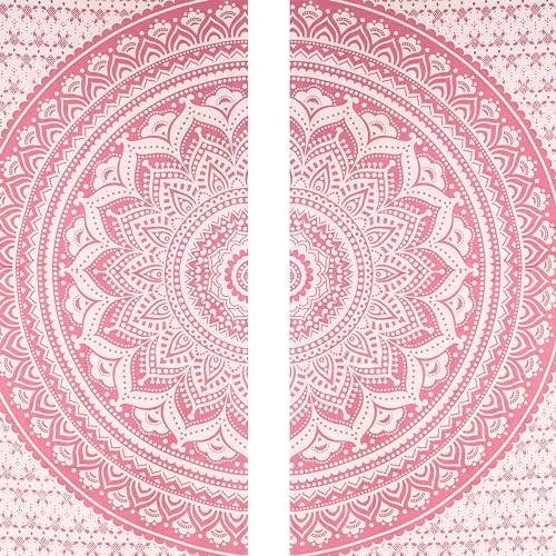 Bless International Pink Mandala Curtain Panels 38x83 Inches