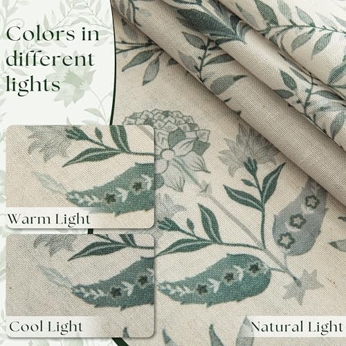 Green Farmhouse Curtains 90 Length for Living Room