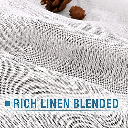HVERSAILTEX Linen Curtains - 52x96 White Panels with Nickel Grommets