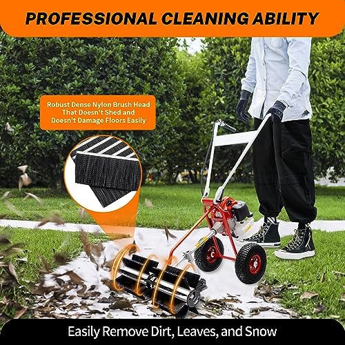 WXLTSGM 52CC Gas Push Broom for Lawn and Snow Cleaning