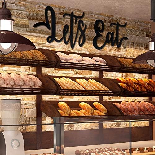 Jetec 2 Piece Lets Eat Wooden Sign Kitchen Decor