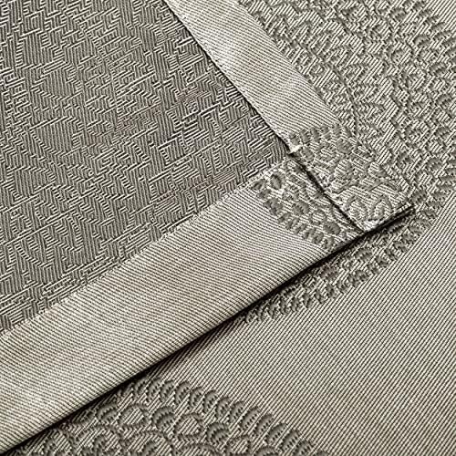Superior Mossley Jacquard Sheer Curtain Panels Set of 2 Gray 52x96