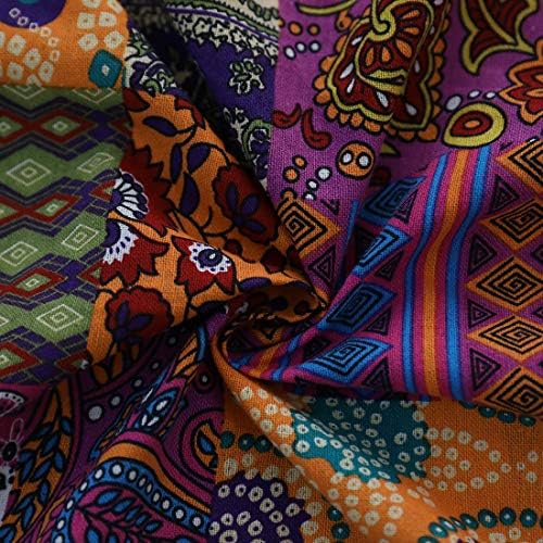 JAIJY Patchwork Curtain Panel 55x94 Rod Pocket Boho Decor