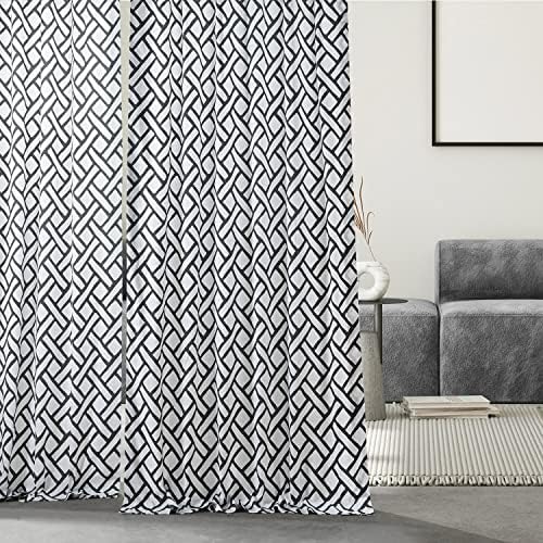 HPD Half Price Drapes Modern Geometric Printed Curtains 96 Inches Long